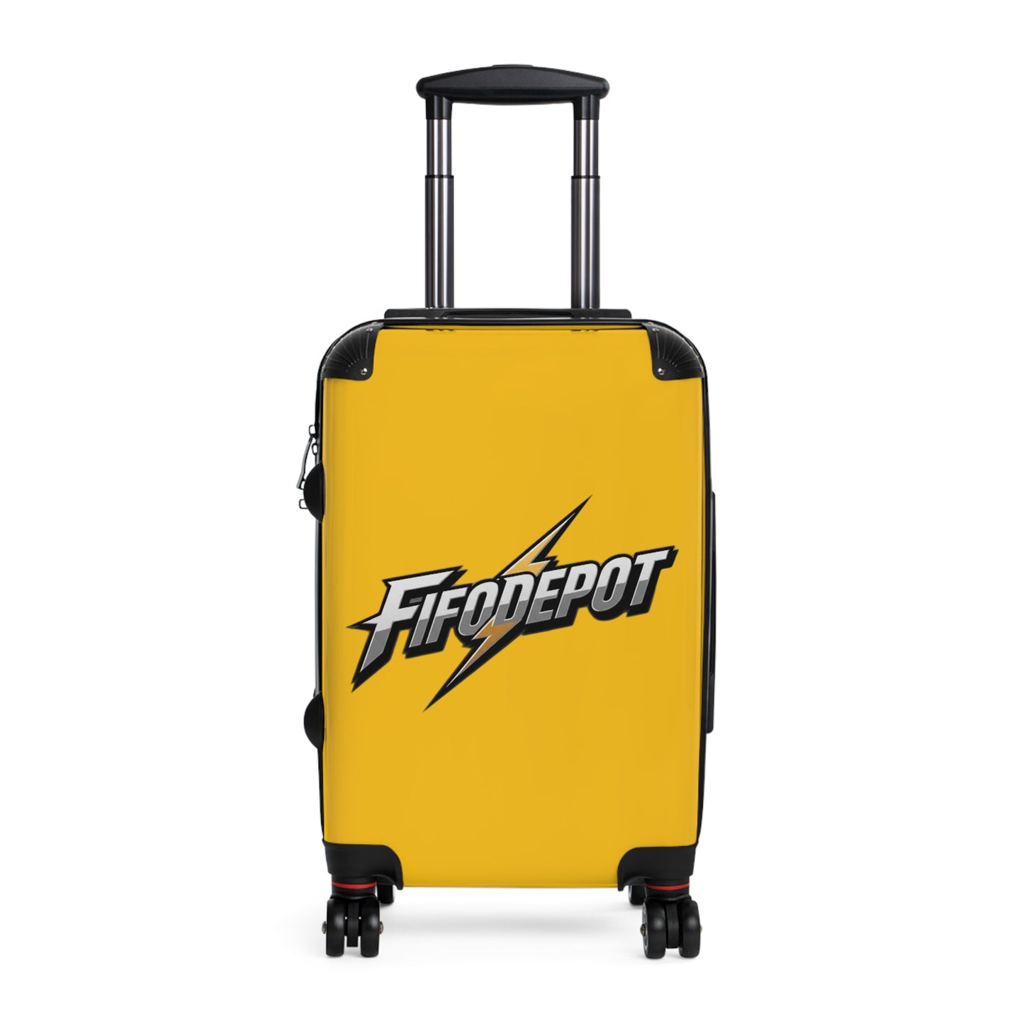 Fifodepot Yellow Spinner Suitcase - Stylish Travel Luggage with Lightning Design